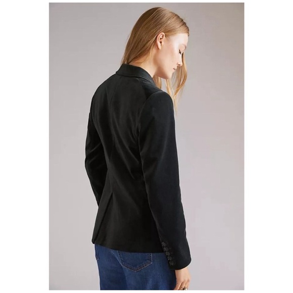 Anthropologie Paige Chelsea Velvet Blazer Sz L Dark Spruce Green NWT - Picture 6 of 16